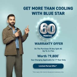 Blue Star Blue Star 5 in 1 Convertible 1.5 Ton 3 Star Inverter Split AC with 4 - Buy in Secunderabad Hyderabad