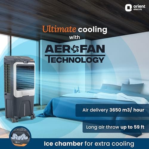 Orient Electric Store Orient Electric Ultimo 65L Desert Air Cooler with Densenest Honeycomb pads, Ice chamber & High Air Delivery | Desert Cooler for home (Grey) - best price at Raj Electronics - view 4