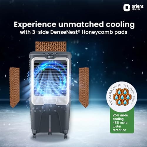 Orient Electric Store Orient Electric Ultimo 65L Desert Air Cooler with Densenest Honeycomb pads, Ice chamber & High Air Delivery | Desert Cooler for home (Grey) - best price at Raj Electronics - view 5